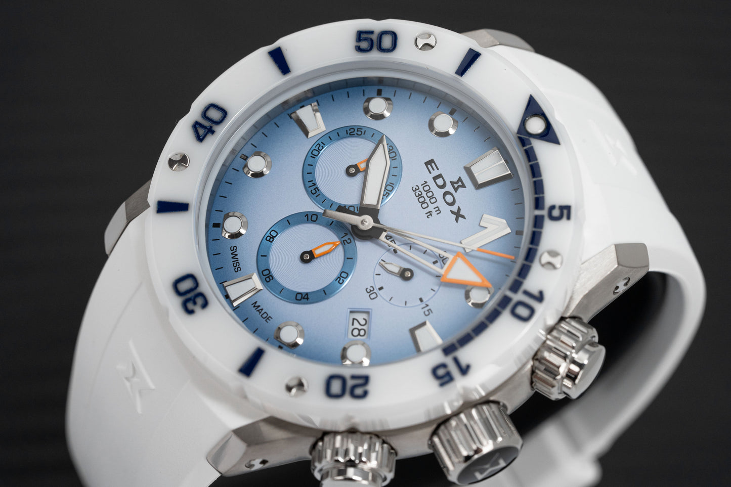 Edox Men's Watch CO-1 Chronograph Sky Blue 10242-TINB-BUICDNO
