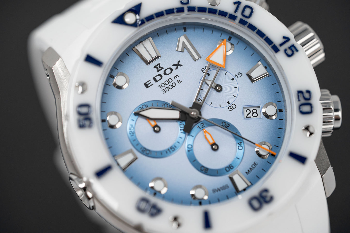 Edox Men's Watch CO-1 Chronograph Sky Blue 10242-TINB-BUICDNO
