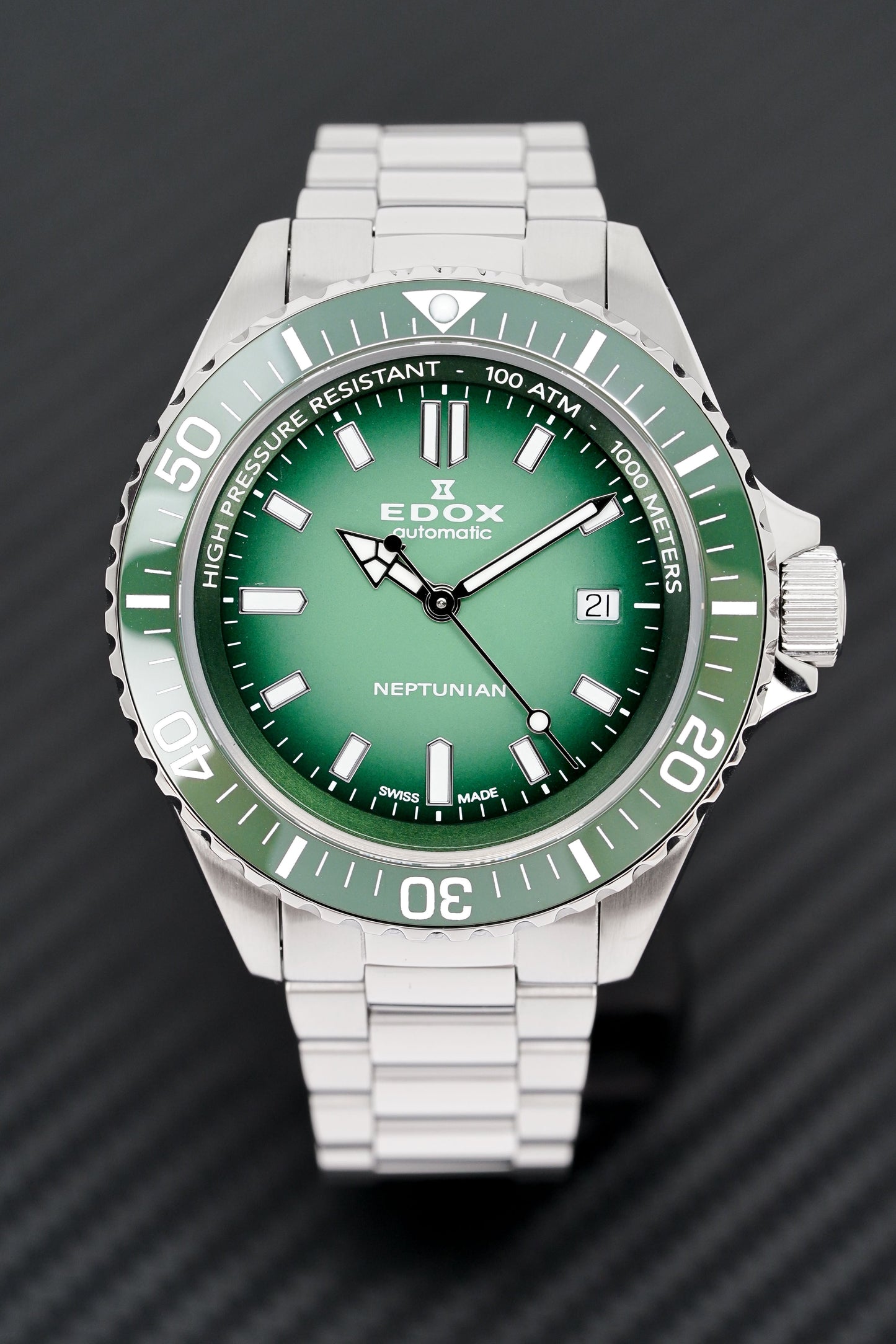 Edox Men's Watch Neptunian Automatic Green 80120-3VM-VDN1