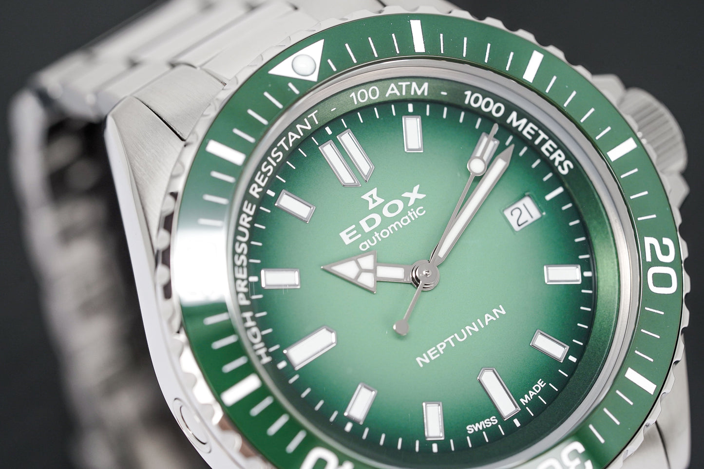 Edox Men's Watch Neptunian Automatic Green 80120-3VM-VDN1