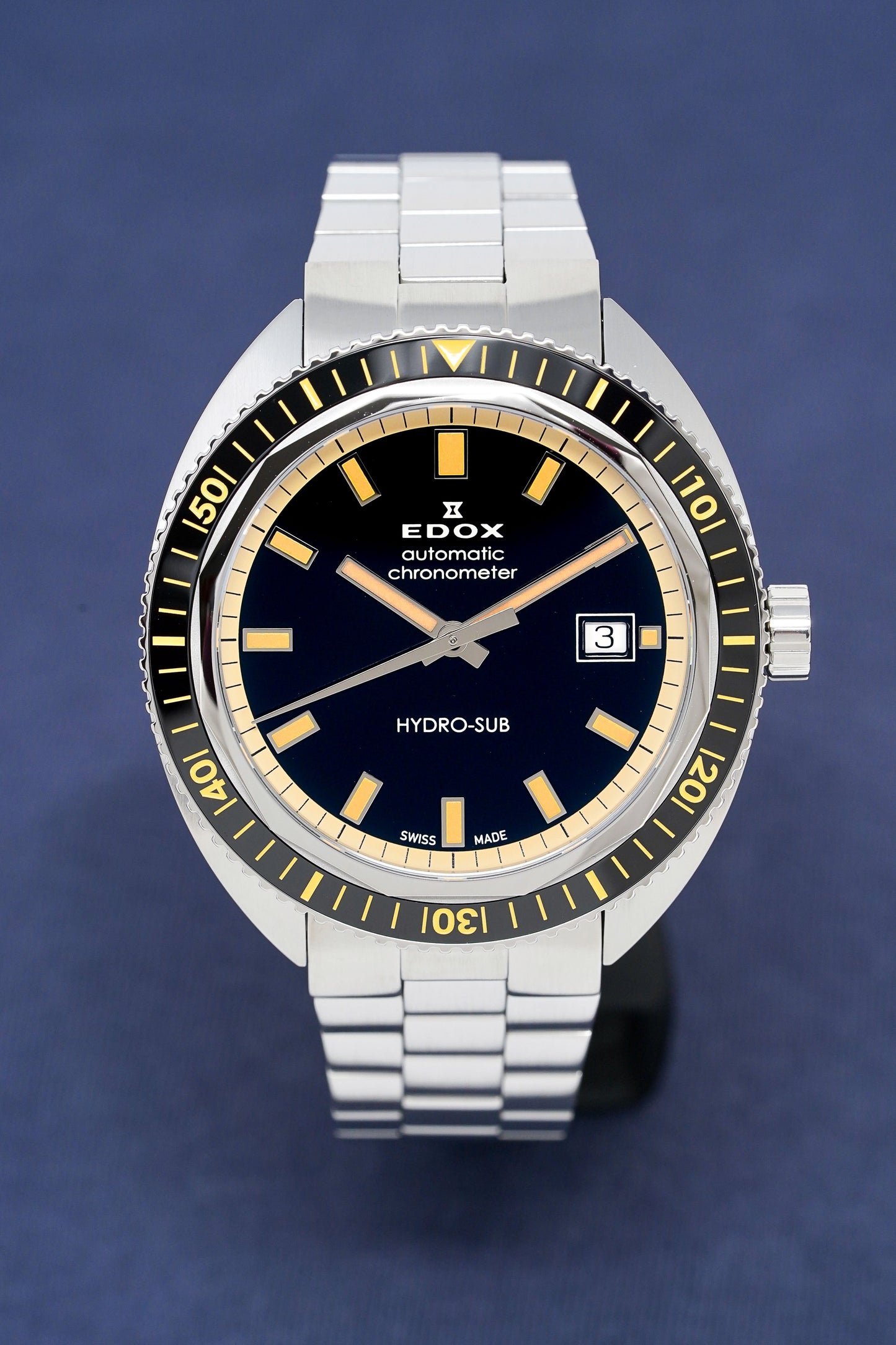 Edox Watch Hydro-Sub 1965 Chronometer Limited Edition Black 80128-3NBM-NIB