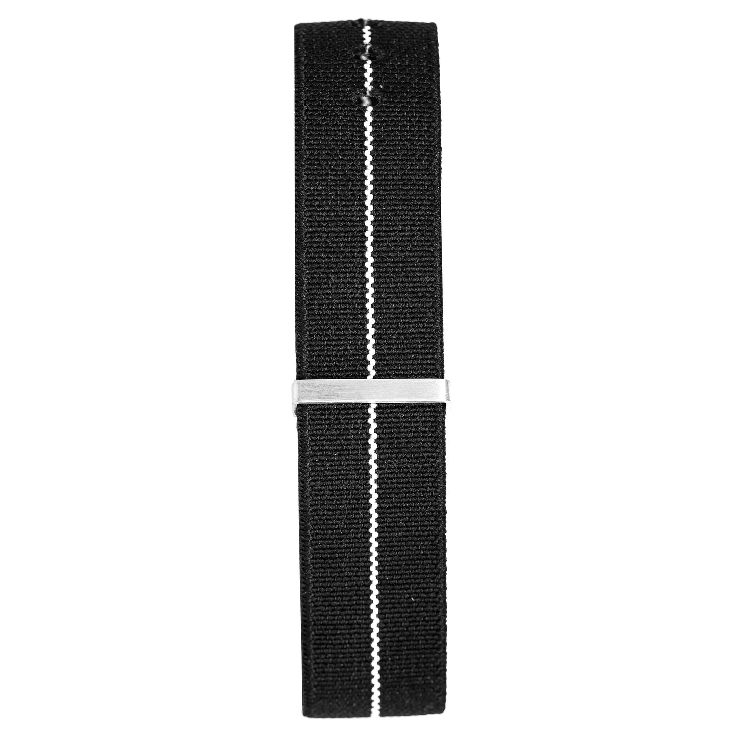 Watch Nato Strap 20mm Elasticated Nylon Black White