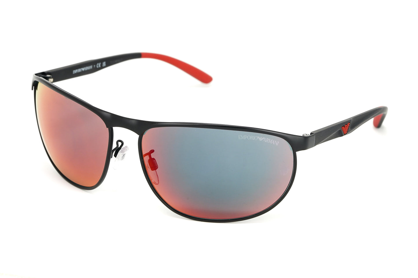 Emporio Armani Men's Sunglasses Wraparound Black/Red EA212430016P