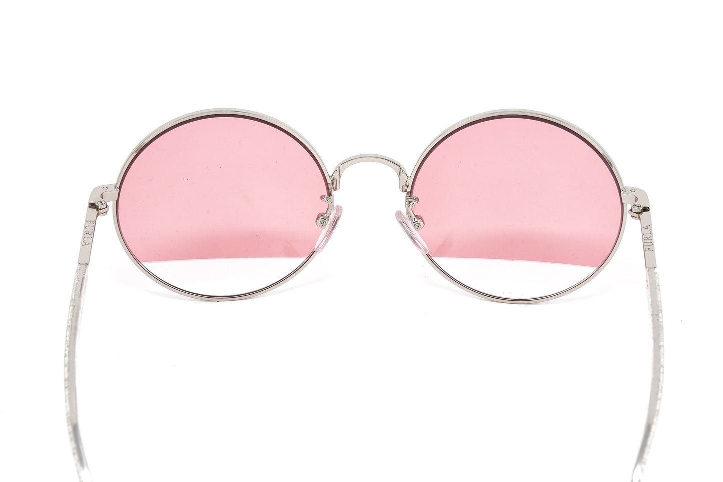 Furla Women's Sunglasses Round Gold/Pink SFU235 0579