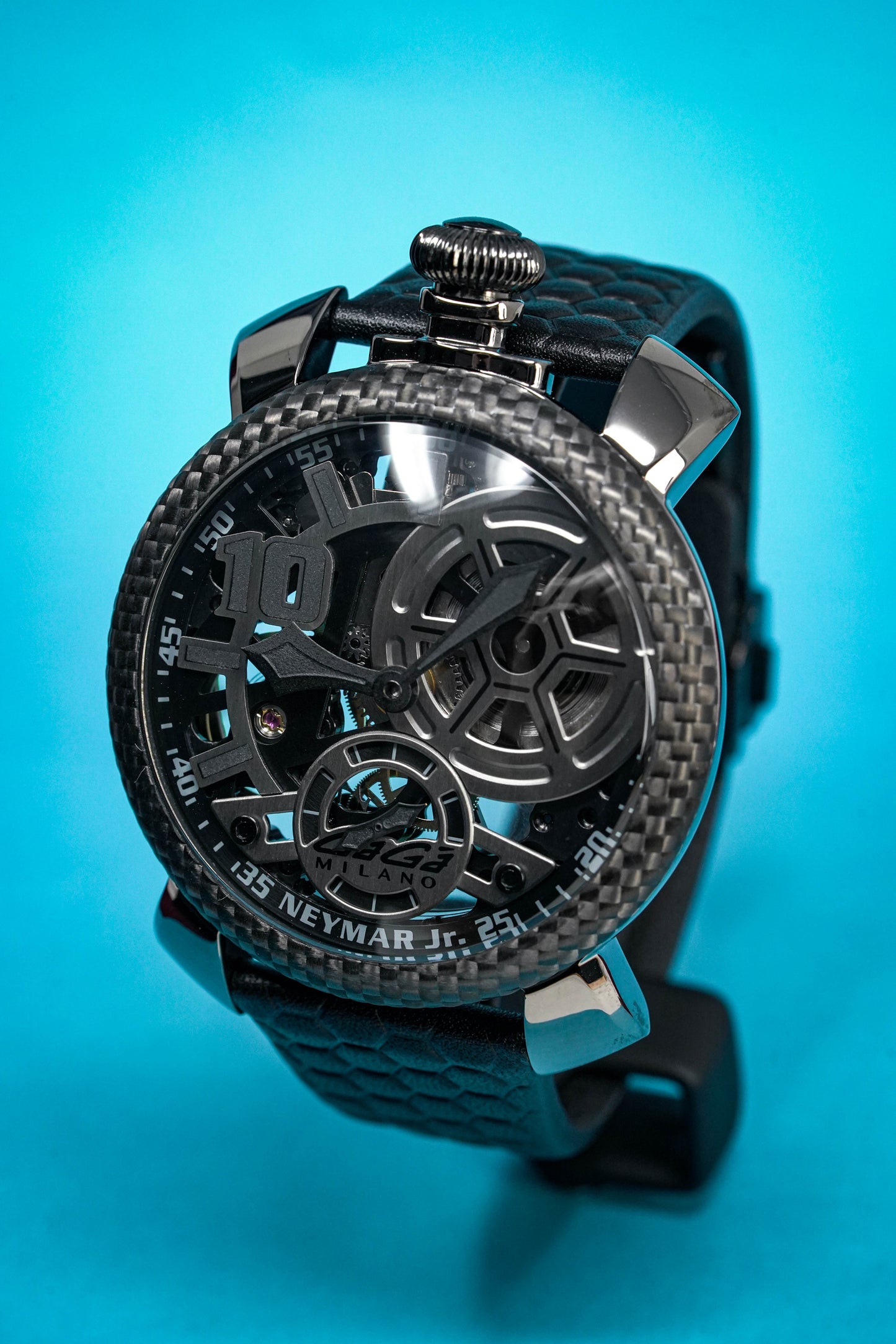 Gaga Milano Watch Neymar Jr. Skeleton Gun Carbon Limited Edition