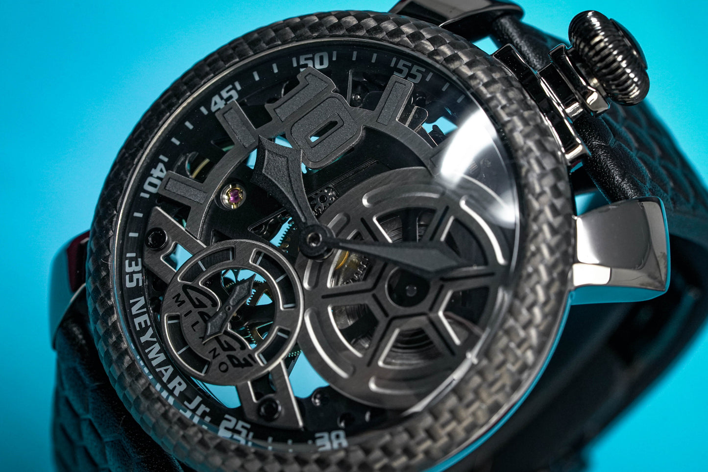 Gaga Milano Watch Neymar Jr. Skeleton Gun Carbon Limited Edition