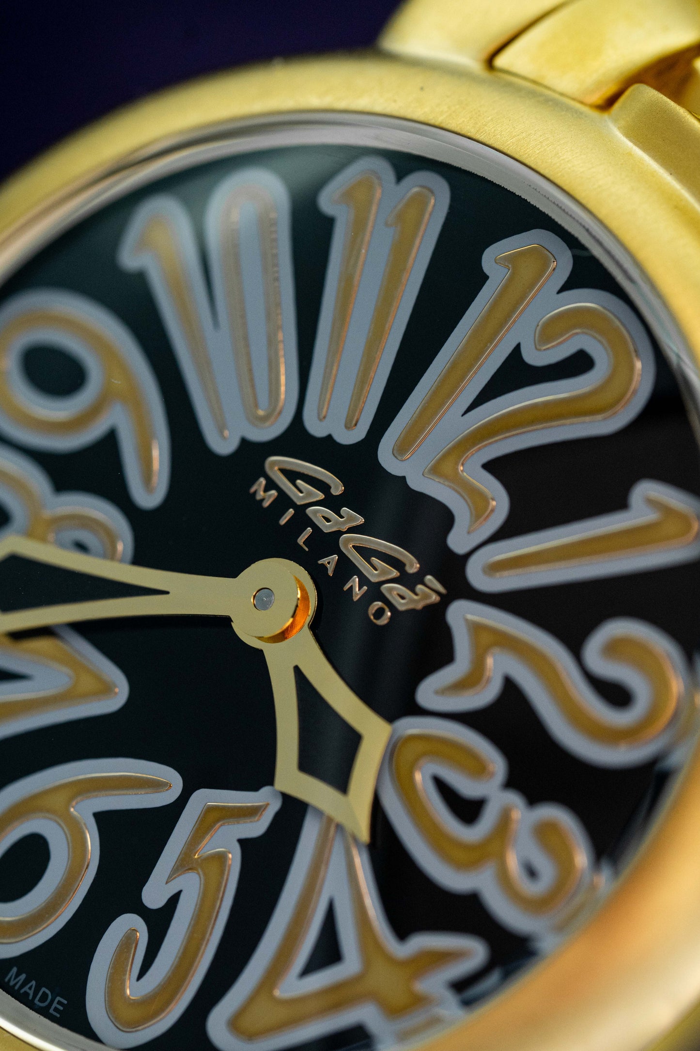 GaGà Milano Watch Manuale Ladies 35mm Yellow Gold Black