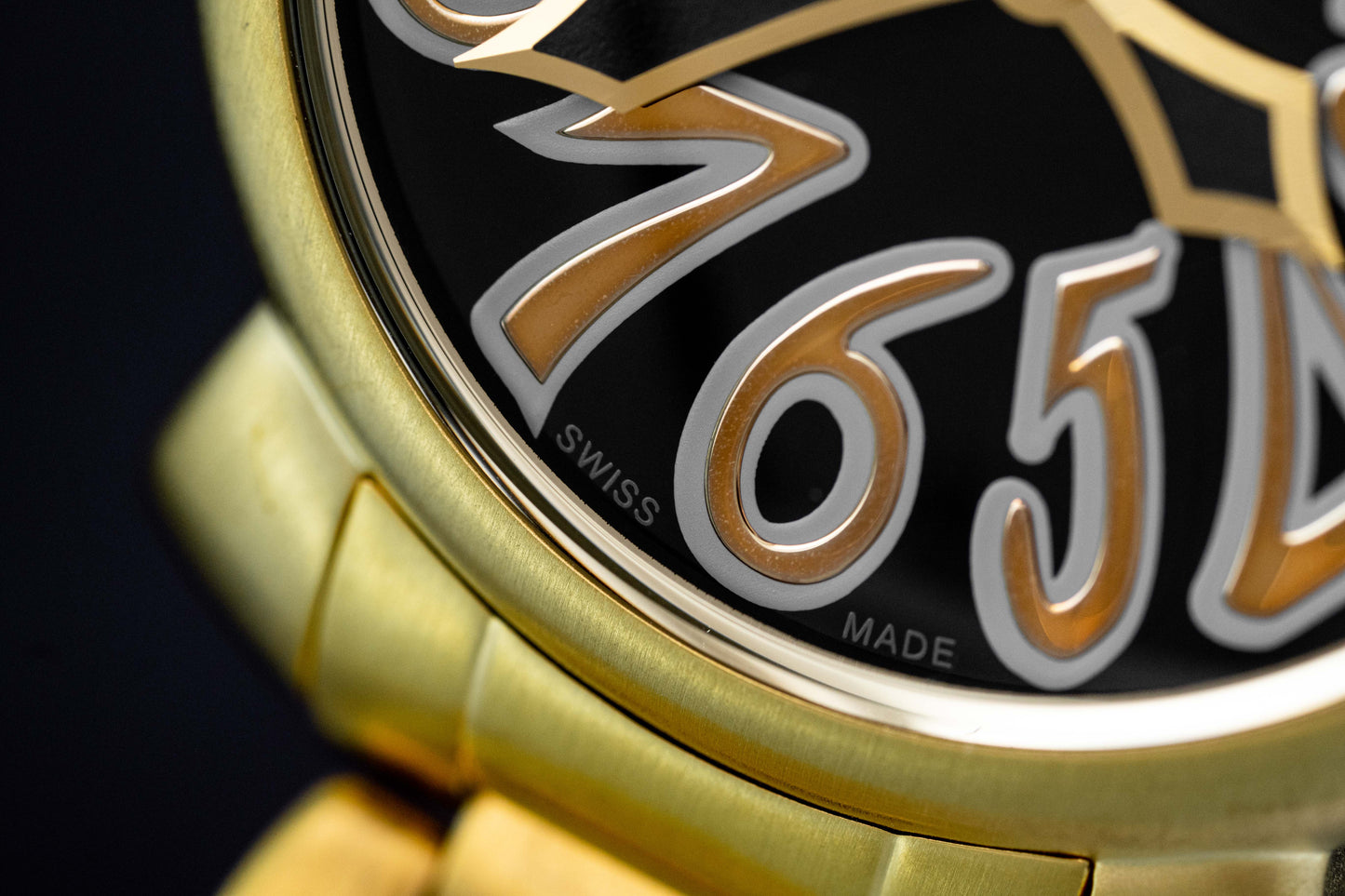 GaGà Milano Watch Manuale Ladies 35mm Yellow Gold Black