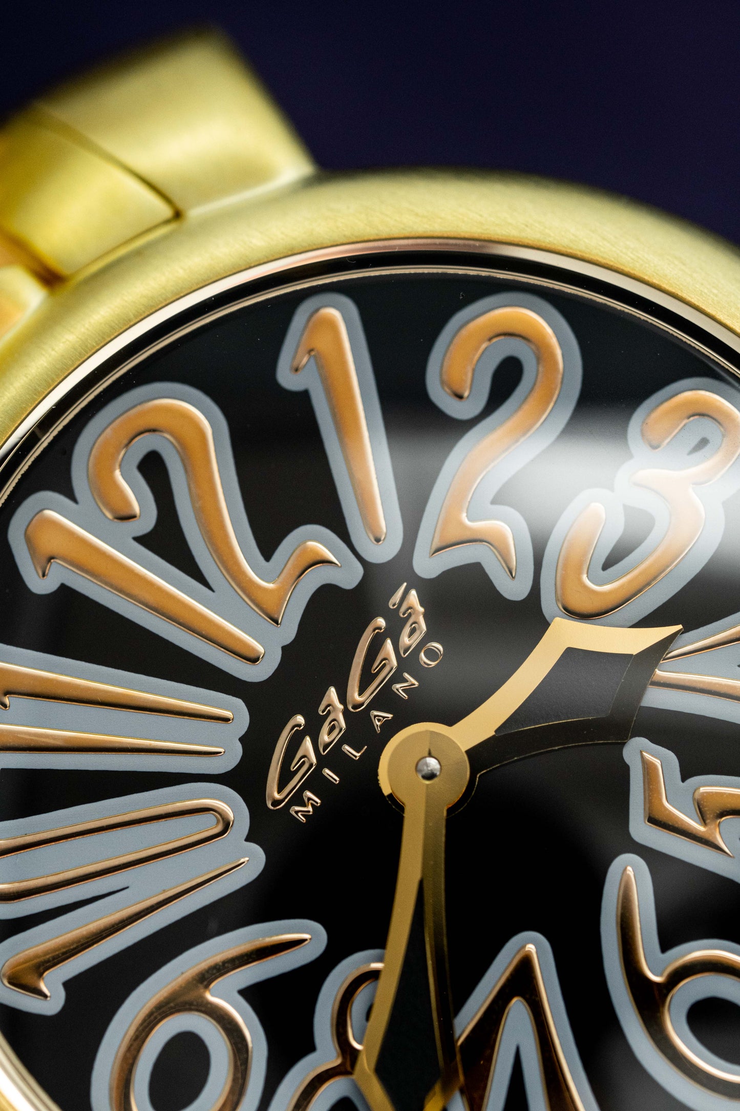 GaGà Milano Watch Manuale Ladies 35mm Yellow Gold Black