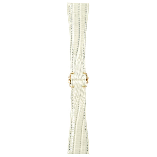 Gagà Milano Watch Beige Lizard Leather Butterfly Strap