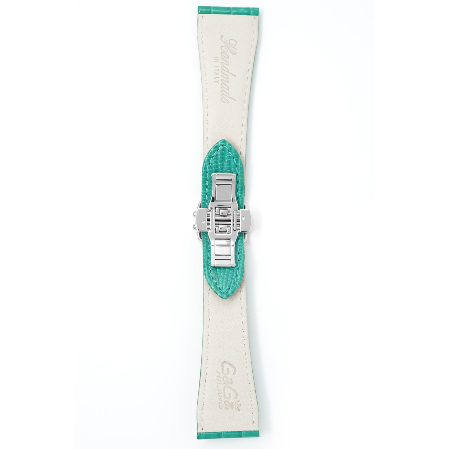 Gagà Milano Watch Green Lizard Leather Butterfly Strap