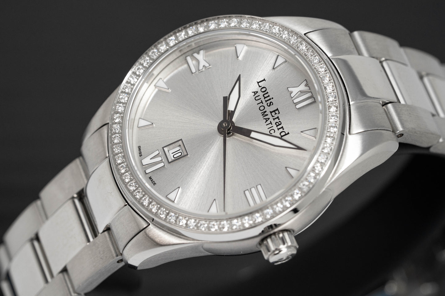 Louis Erard Watch Ladies Heritage Sport Diamond Silver 20100SE01.BMA17