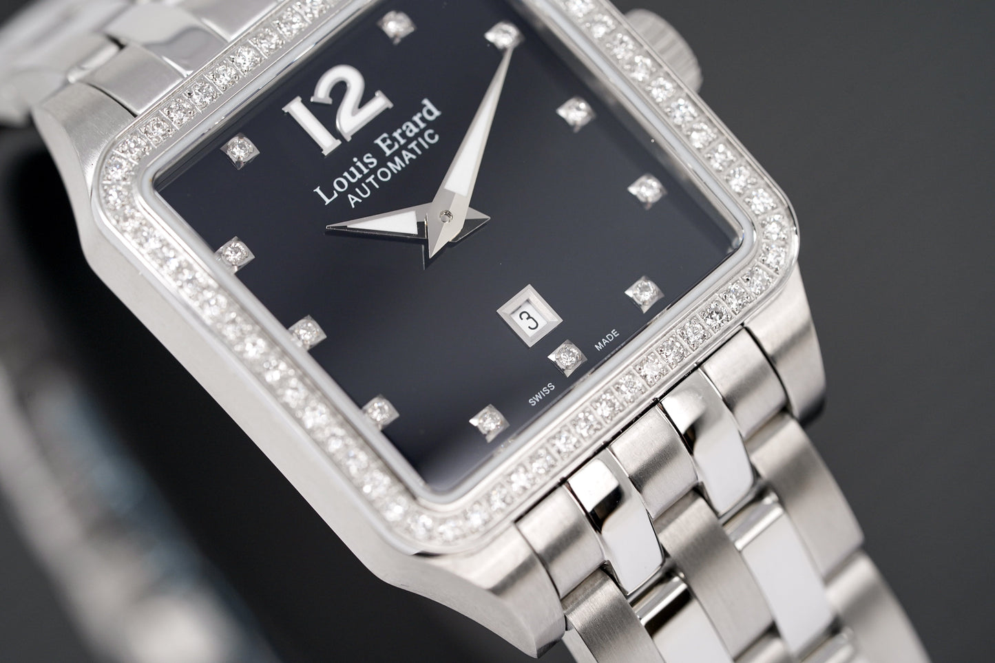 Louis Erard Watch Ladies Emotion Square Black Diamond 20700SE12.BMA18