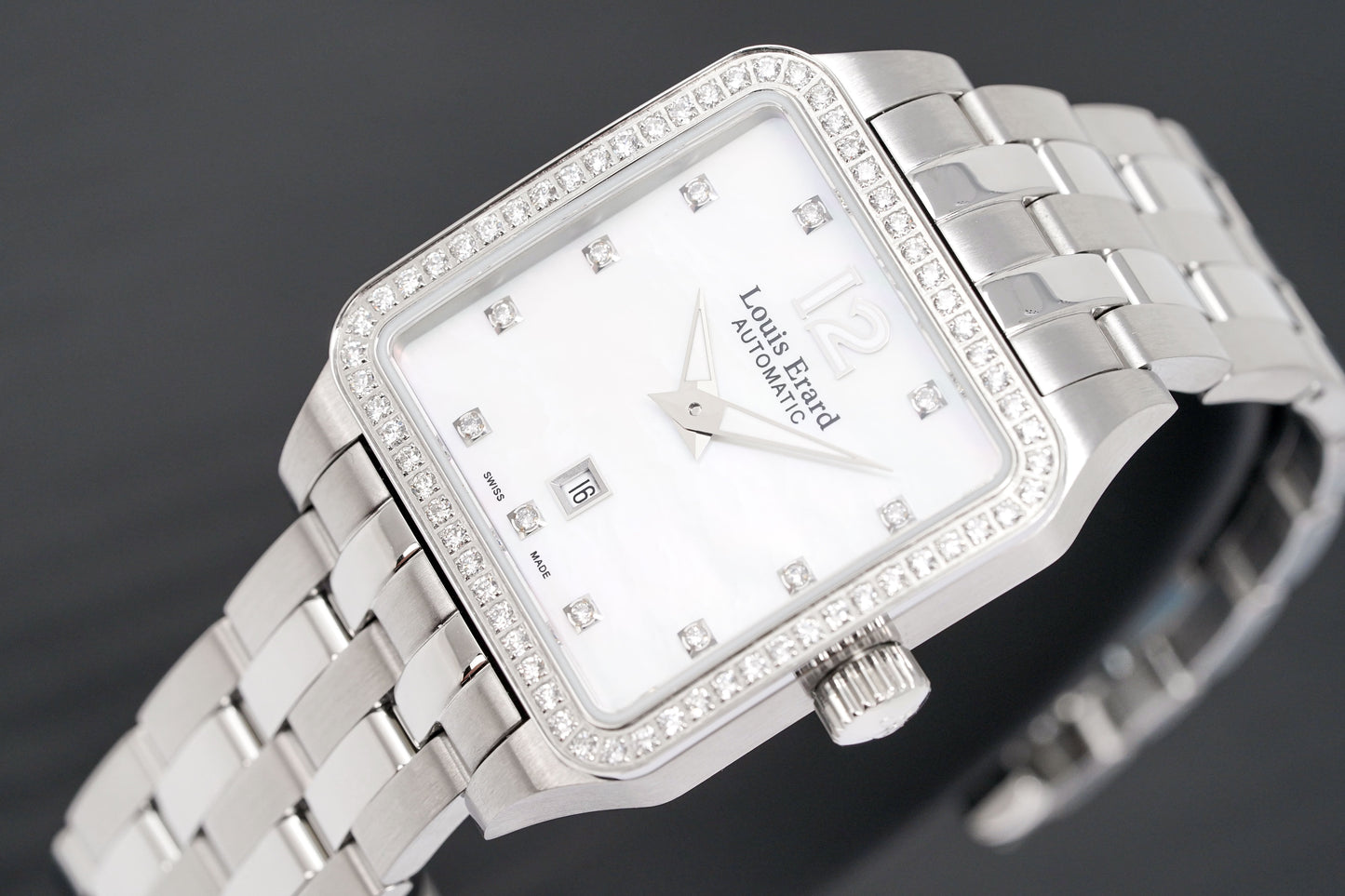Louis Erard Watch Ladies Emotion Square Mother of Pearl Diamond 20700SE14.BMA18