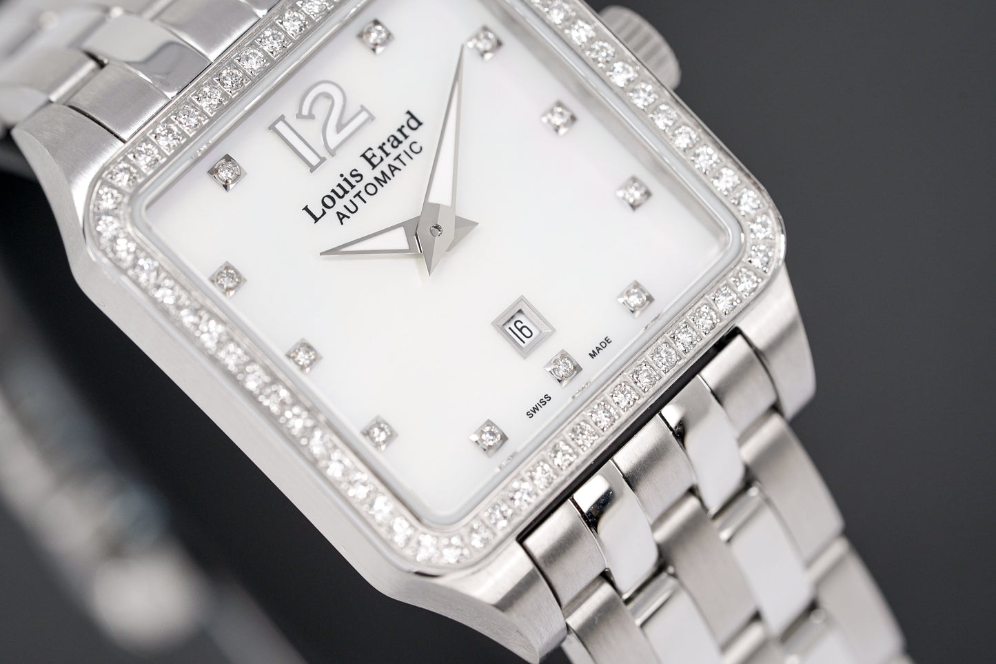 Louis Erard Watch Ladies Emotion Square Mother of Pearl Diamond 20700SE14.BMA18