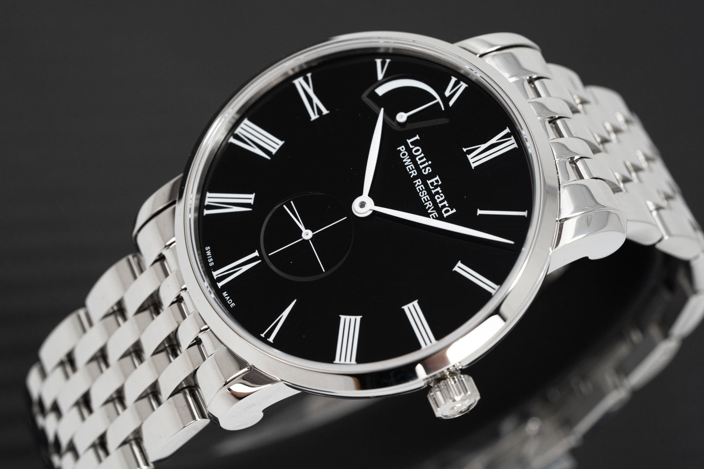 Louis Erard Watch Men's Hand Winding Excellence Black Steel 53230AA12.BMA35