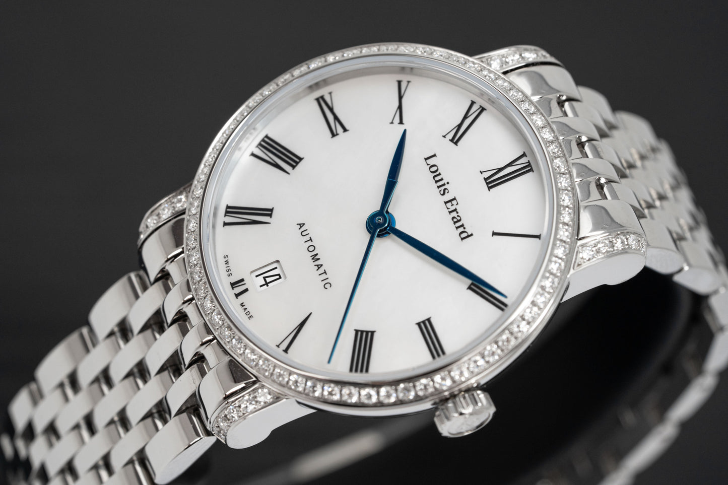 Louis Erard Ladies Diamond Watch Automatic Excellence White Mother of Pearl 68235FS04.BMA34