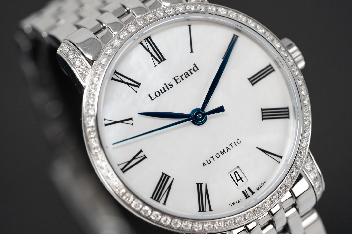 Louis Erard Ladies Diamond Watch Automatic Excellence White Mother of Pearl 68235FS04.BMA34