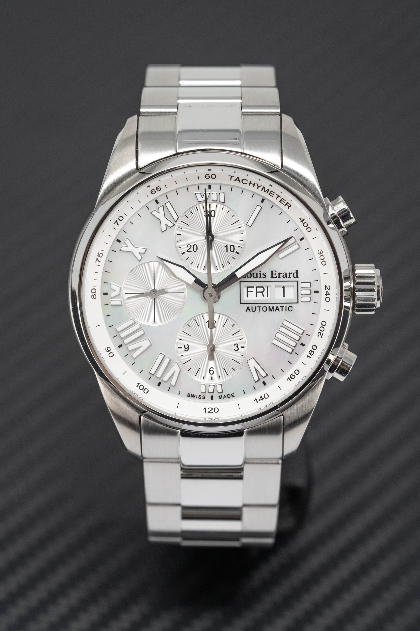 Louis Erard Watch Men's Heritage Automatic Chronograph White MOP 78102AA04.BMA22