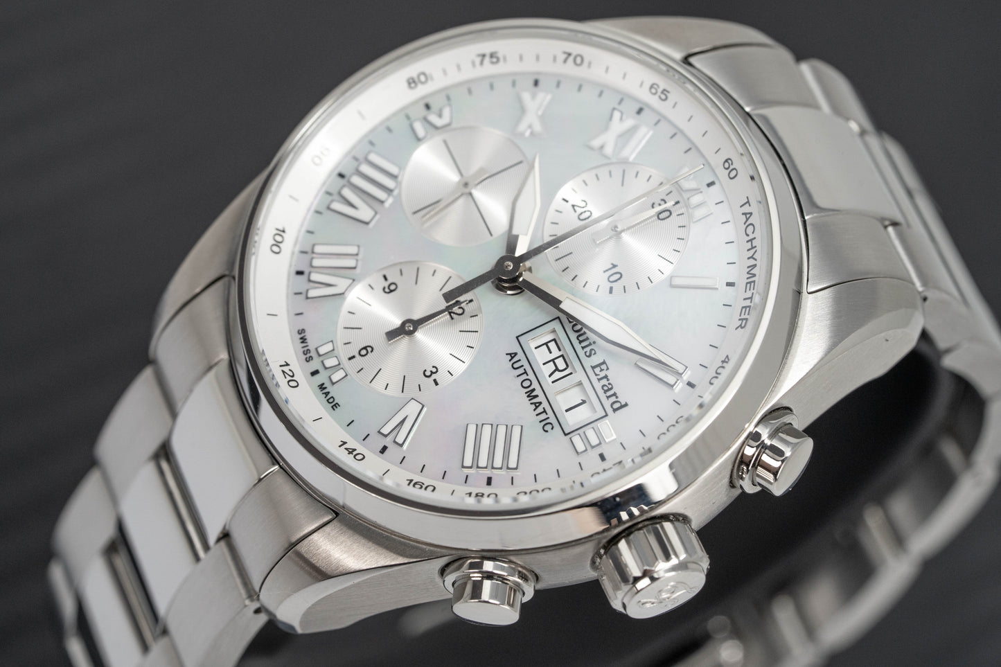 Louis Erard Watch Men's Heritage Automatic Chronograph White MOP 78102AA04.BMA22
