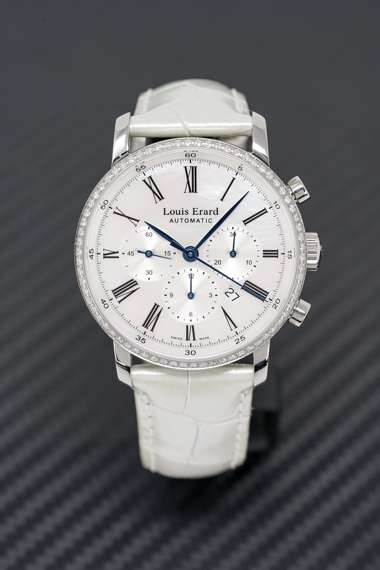 Louis Erard Watch Ladies Chronograph Excellence White Diamonds 84234SE04.BAV12