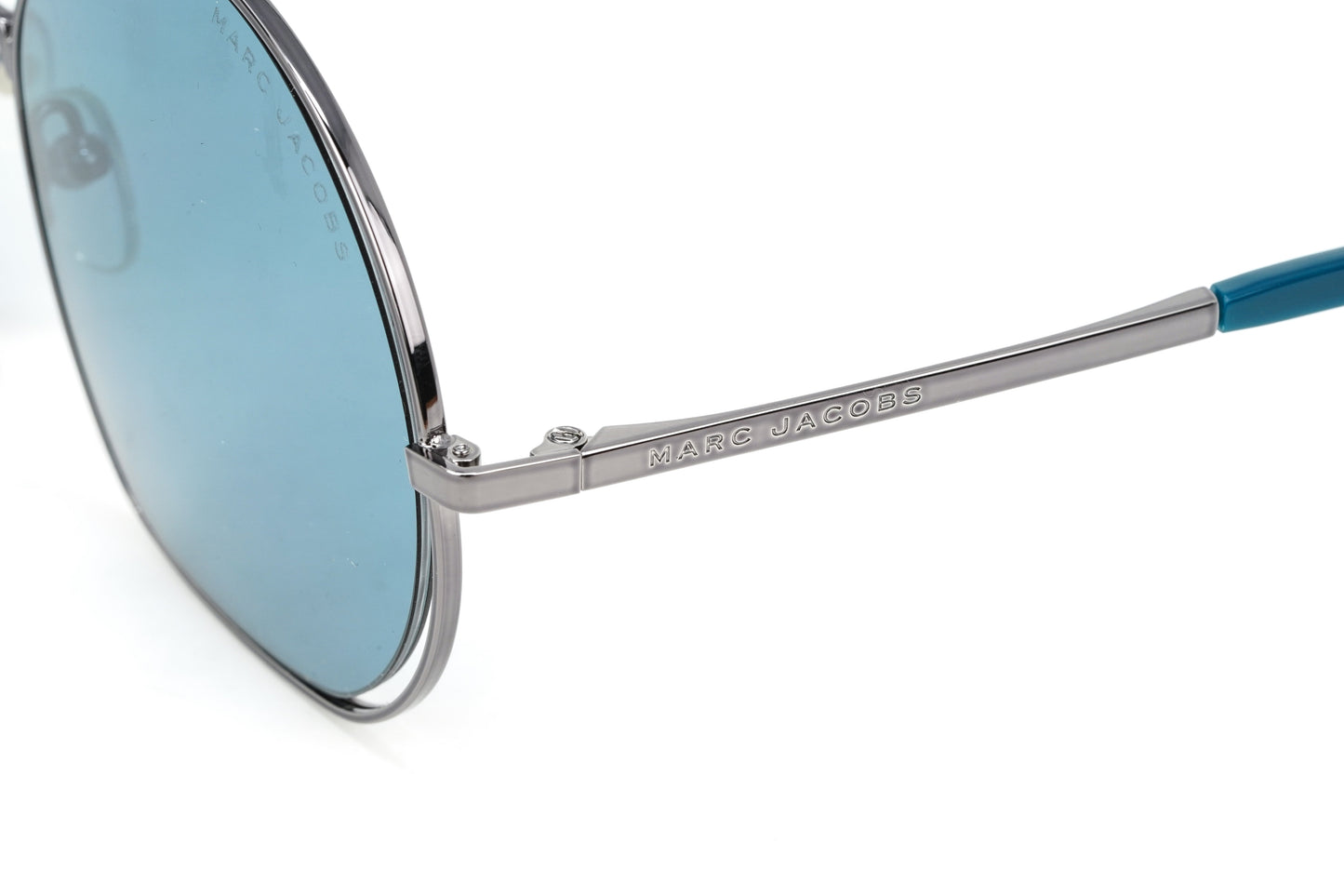 Marc Jacobs Unisex Oversized Pilot Sunglasses Silver Blue MARC 325/S Y6I