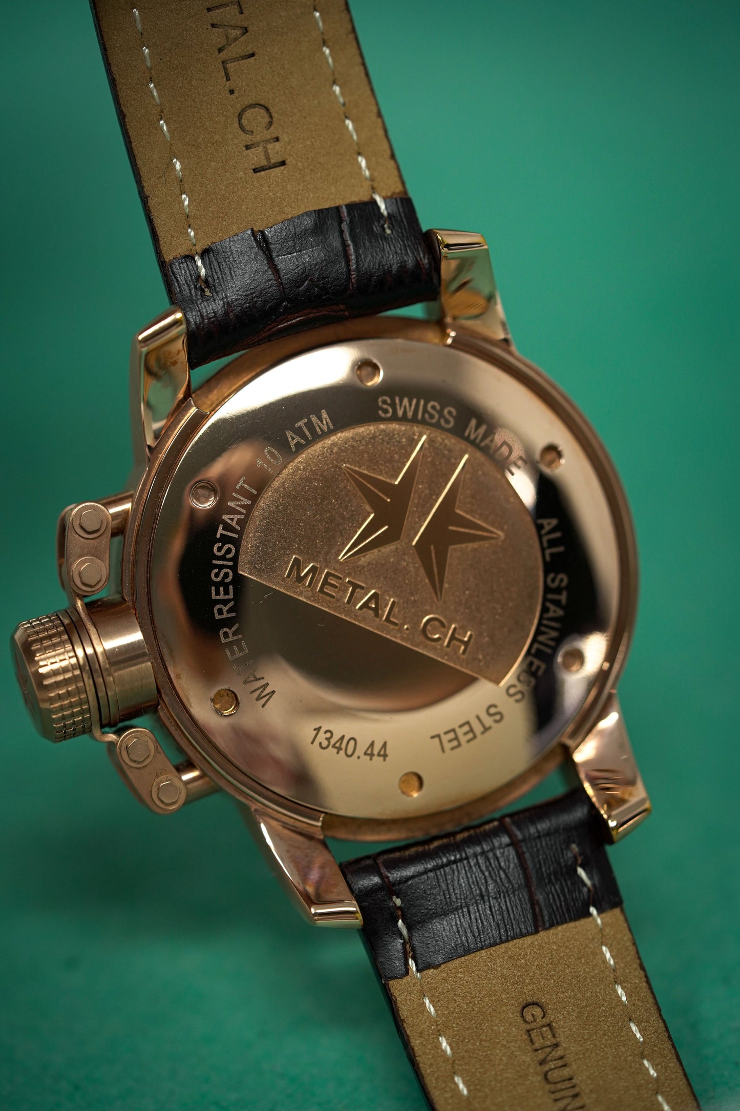 Metal.ch Men's Watch 44mm Black/Rose Gold 1340.44