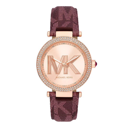 Michael Kors Ladies Watch Parker 39mm  MK2973 Red Rose Gold MK2974