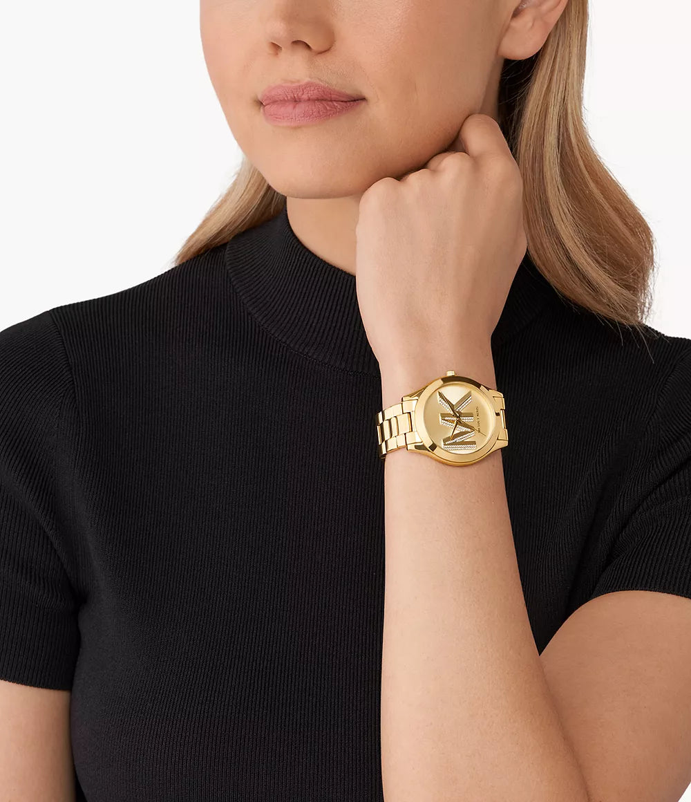 Michael Kors Ladies Watch Slim Runway 42mm Gold MK4732