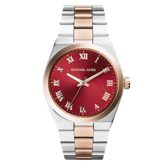 Michael Kors Watch Ladies Channing 38mm Red Rose Gold MK6114
