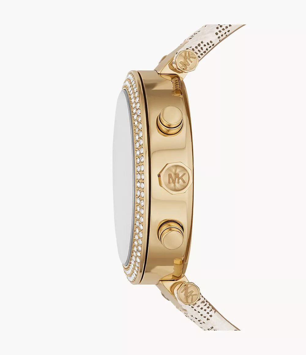 Michael Kors Ladies Watch Parker Chronograph 39mm White Gold MK6916