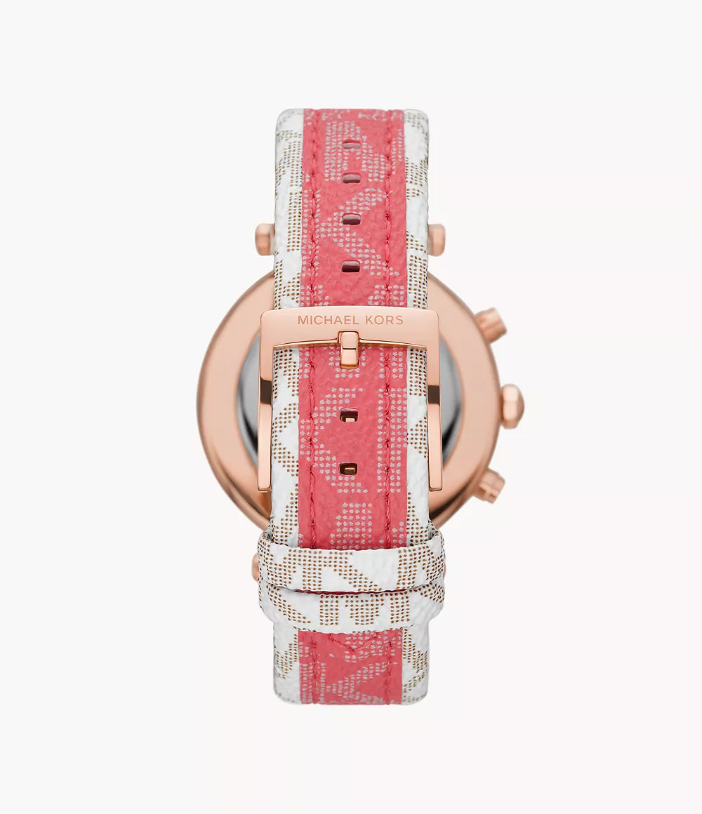 Michael Kors Ladies Watch Parker Chronograph 39mm White Rose Gold MK6951