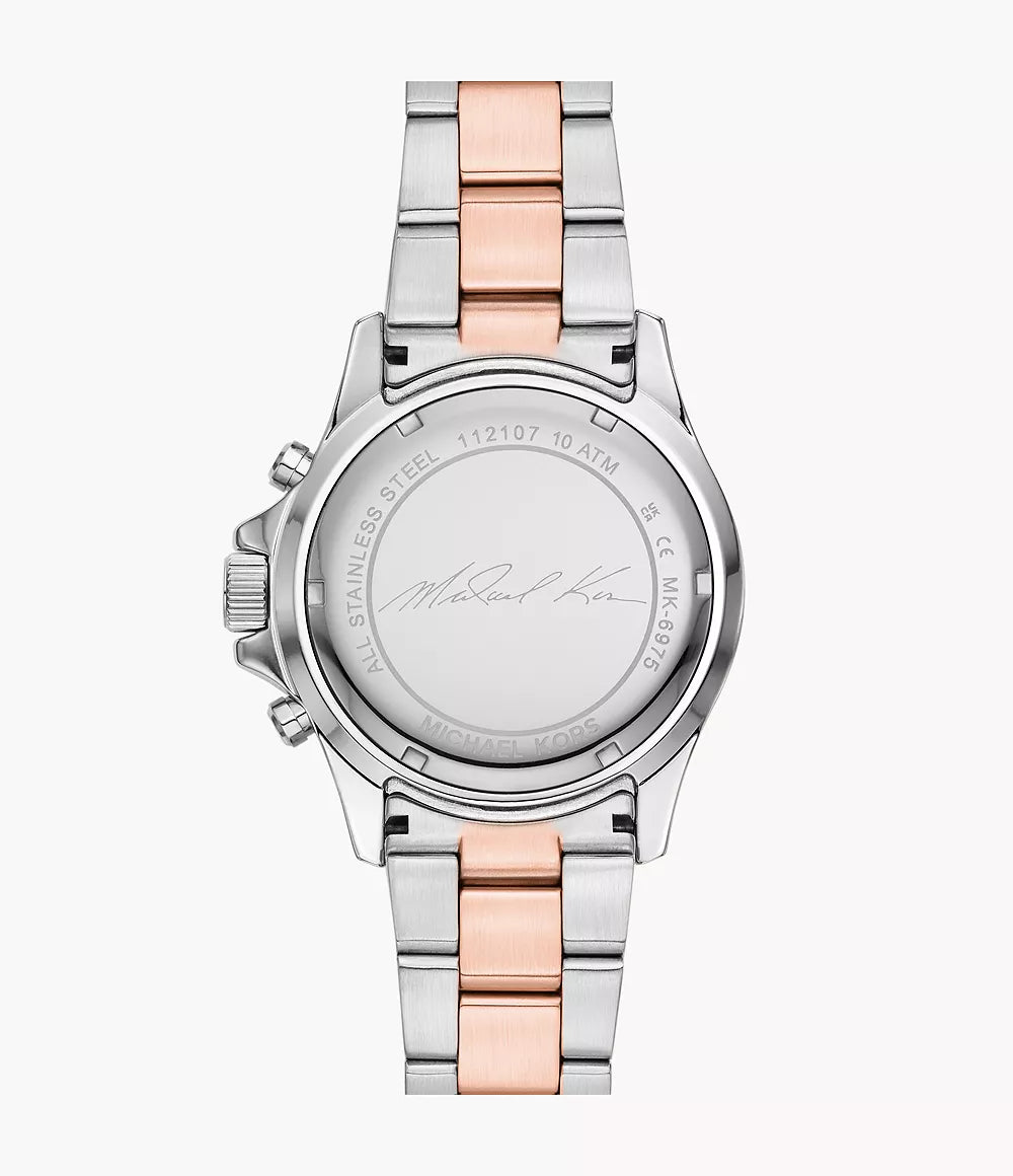Michael Kors Ladies Watch Everest Chronograph 42mm Silver Rose Gold MK6975