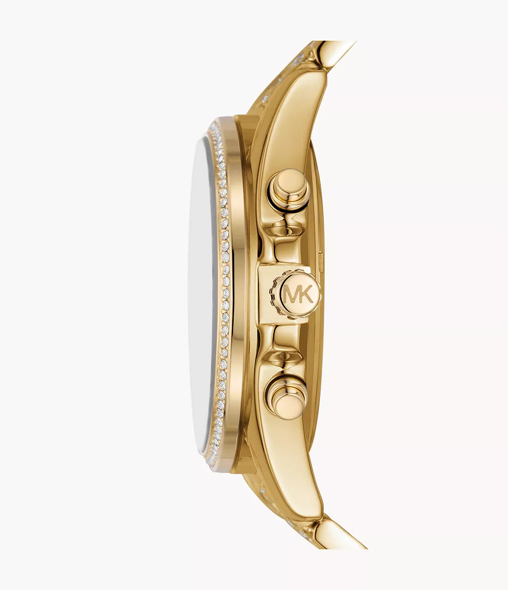 Michael Kors Ladies Watch Whitney Chronograph 44mm Black Gold MK7224