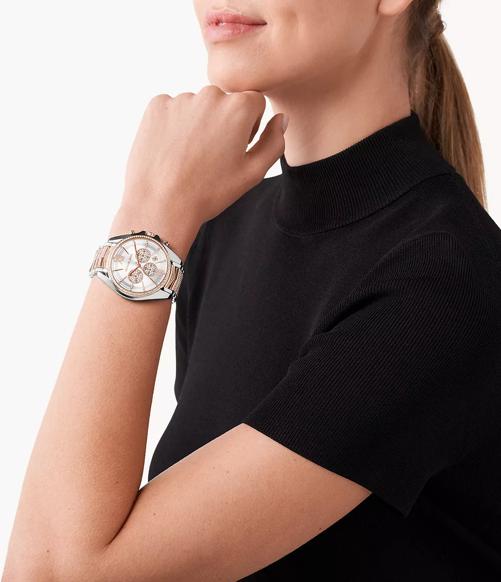 Michael Kors Ladies Watch Whitney Chronograph 44mm Two-Tone MK7225