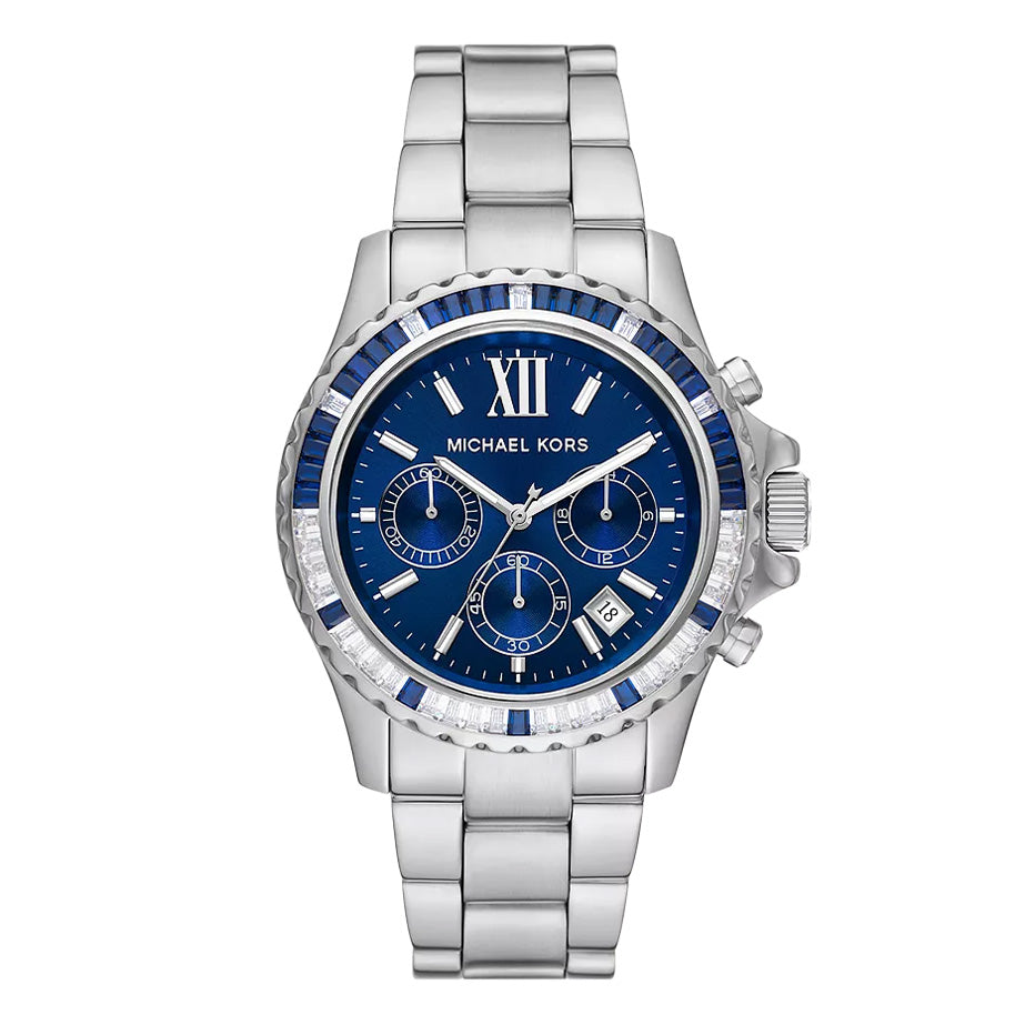 Michael Kors Ladies Watch Everest Chronograph 42mm Blue Silver MK7237