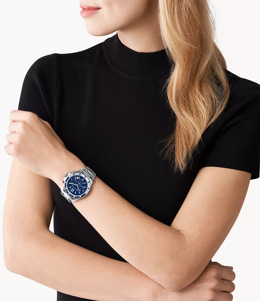 Michael Kors Ladies Watch Everest Chronograph 42mm Blue Silver MK7237