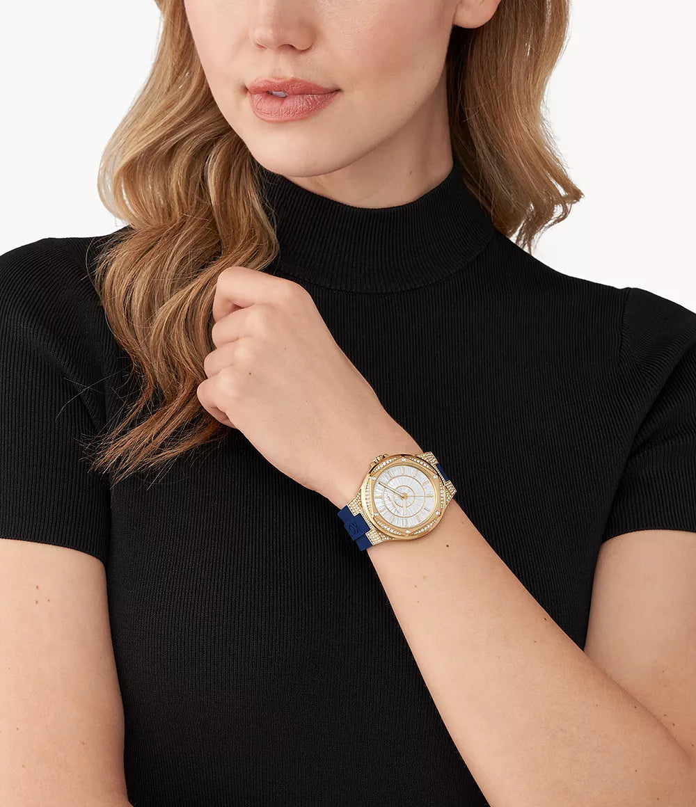 Michael Kors Ladies Watch Lennox 43mm White Blue MK7333