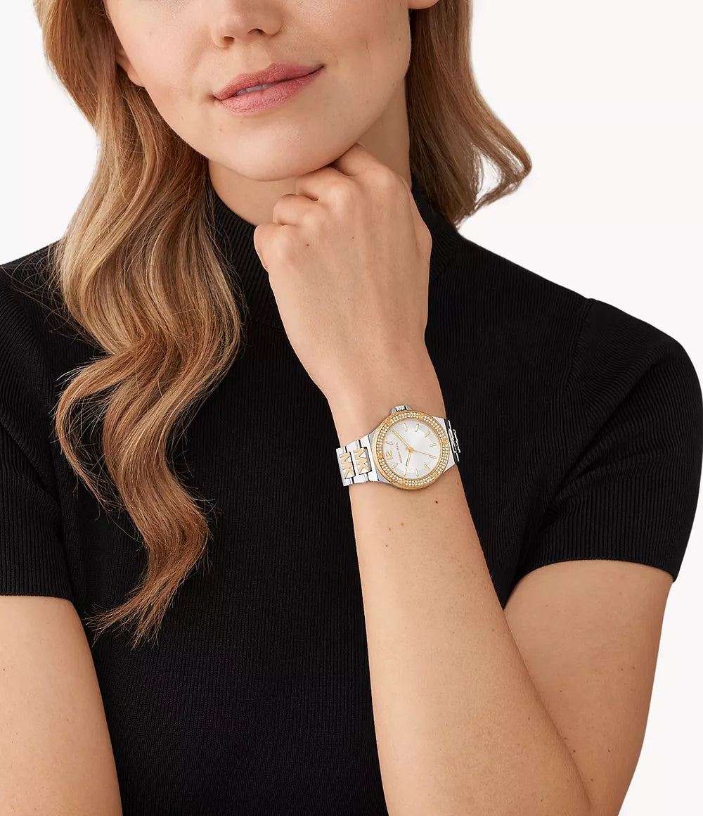 Michael Kors Ladies Watch Lennox 37mm Silver Gold MK7338