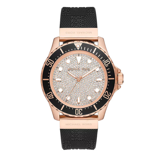 Michael Kors Ladies Watch Everest 43mm Rose Gold Black MK7358