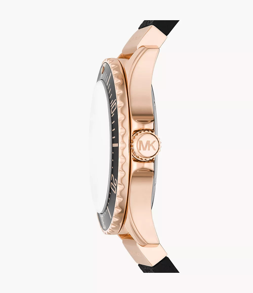 Michael Kors Ladies Watch Everest 43mm Rose Gold Black MK7358