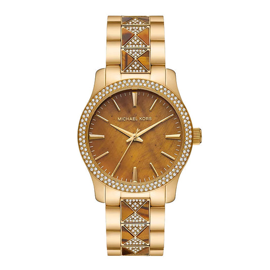 Michael Kors Ladies Watch Runway 38mm Gold Brown MK7389
