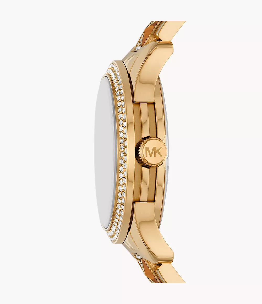Michael Kors Ladies Watch Runway 38mm Gold Brown MK7389