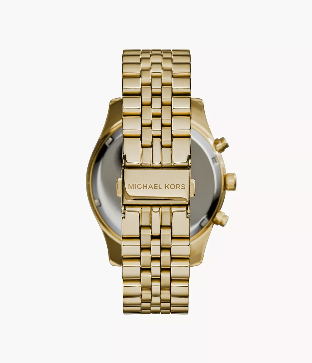 Michael Kors Mens Chronograph Watch Lexington 45mm Gold Black MK8286