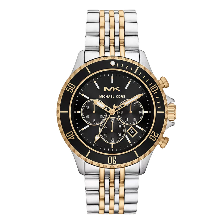 Michael Kors Men's Watch Bayville Chronograph Black Gold MK8872