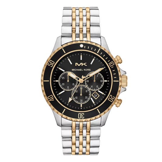 Michael Kors Men's Watch Bayville Chronograph Black Gold MK8872