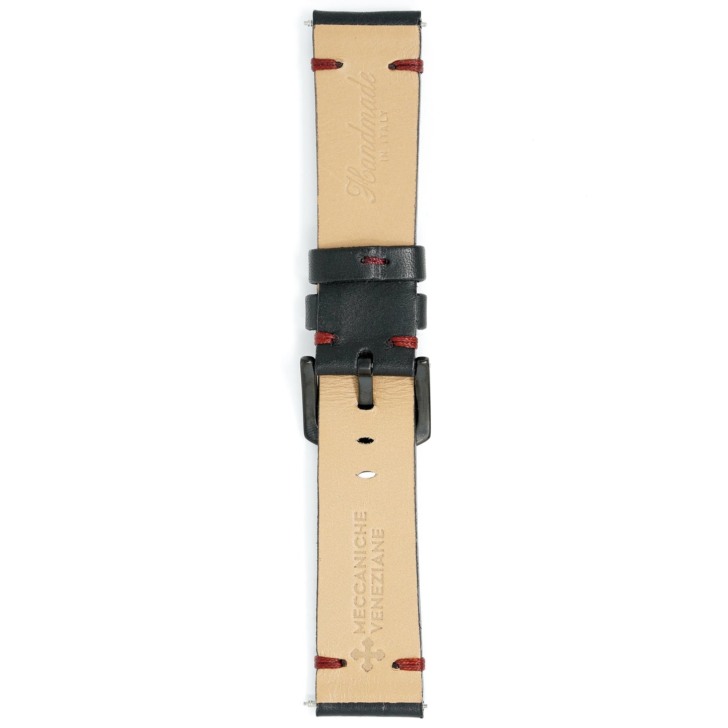 Meccaniche Veneziane Watch Nereide Black Red Leather Strap