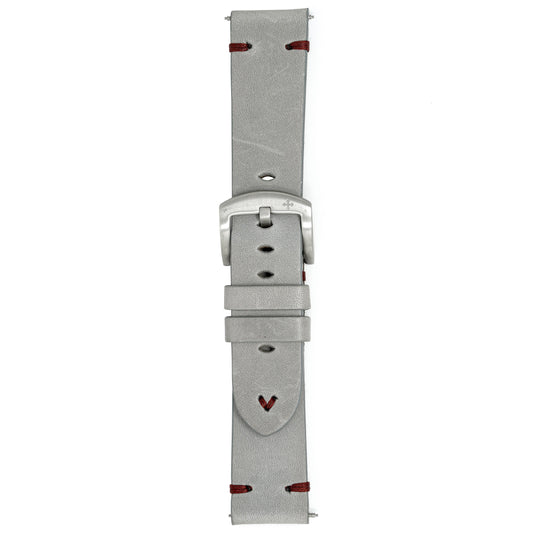 Meccaniche Veneziane Watch Nereide Grey Red Leather Strap
