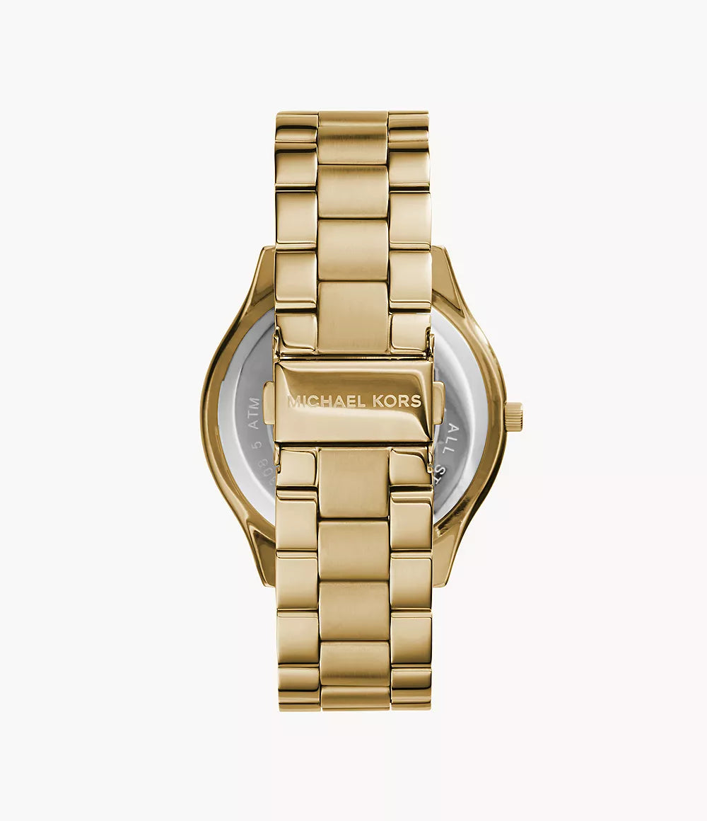 Michael Kors Ladies Watch Slim Runway Gold MK3179