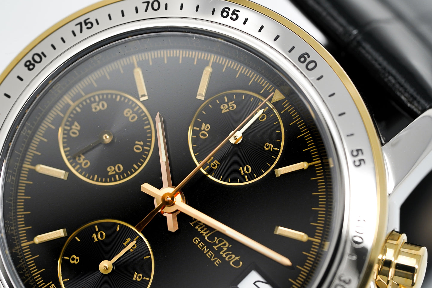 Paul Picot Men's Watch Chronosport Chronograph Black 18K Gold P7005322.332-A